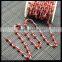 LFD-0016C ~ Wholesale Silver Plated Wire Wrapped Faceted Red Color Stone Chain Beaded Jewelry Finding