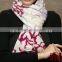 Italian Red Floral Printing Knitted Merino Shawl