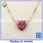 Synthetic 12mm Heart Opal Stone 18K Golden Plated 925 Sterling Silver Chain Necklace