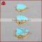 Turquoise Howlite Gold Tone Rim Heart Pendant faceted semi precious stone connectors