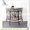 LC-95110 Antique Half Round Metal Wine Cabinet Table with Marble Top