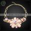 pink flower choker charm necklace