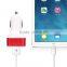 2016 Fashion Triple Universal USB Charger 3 Ports Car-charger Adapter Cell Smart Mobile Phone Iphone Cigarette Lighter Charger