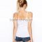 95% Cotton 5% Spandex Knit Vest For Girls Basic Plain Sexy Women White Tight Tank Top