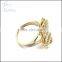 Crystal clear fashion gemstone design wedding brass cz rings
