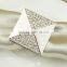 fashionable square shape crystal metal alloy napkin rings for wedding