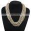 Fashion multilayer chain golden jewelry elegant multi layer necklace