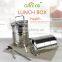 Allnice 3 tiers hot sale protable thermal food grade stainless steel lunch basket/lunch box