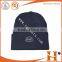 2016 hot sell custom all black beanie with embroidery logo