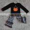 Newest design pumpkin halloween chevron ruffle pant boutique outfits