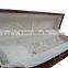 pine wood American casket with velvet lining