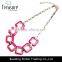 Antique jewelry rose red resin golden alloy chain choker necklace jewelry for girl 2016