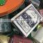 international 120 pcs cosmetics Casino poker chip set in round tin box wholesale