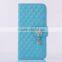 Diamonds pendant wallet leather case for Samsung S6 G9200