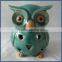 Best selling cute antique green ceramic owl ornaments