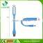 Rubber material 6 LED 220MA micro usb charged led light