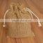 printed jute drawstring bags/ small burlap gift bags