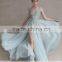 AR-103 Light Green Sexy Abendkleider Leg Side Split Custom Design Appliques Tulle See Through Sexy Split Long Prom Dress