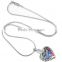 SRP8367 Fashion Jewelry 2015 Multi-Color Murano Glass Heart Shape 316L Stainless Steel Cremation Urn Pendant