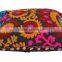 Indian Embroidered 16"X16" Suzani Cushion Cover Cotton Ethnic Pillows Boho Vintage Pom Pom Lace Shams Throw Cushions