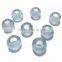 AAA Quality Aquamarine Color Quartz Faceted Handmade Big Hole Round Ball Beads