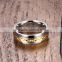 KSF IP Gold Plated Titanium Wedding Ring Titanium Ring With Middle Gold Plated Design Rings 2016