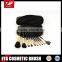 10pcs 100% Nylon Hair Handle Shiny Black Acrylic Handle Travel Make up Brushes