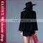 2015 European Design Black Ladies Cloak Overcoat With Waistcoat Two Piece Suit