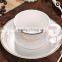 Haonai high quality porcelain coffee mug and saucer with golden rim