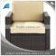 Outdoor Furniture Palm Outdoor Sofa Patio Garden Rattan Wicker Arm Chair Rattan Sofa With Cushion Brown Aluminum Frame