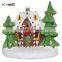 Christmas House with Christmas tree and snow man Decoration
