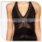 Sexy mesh design halter ladies one piece transparent bathing suit