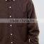 High Quality Custom Long Sleeve Chest Pocket Brown Mens 65% Polyester 35% Cotton Comfortable Fit Plus Size Casual Shirts