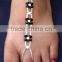 fashion strass crystal heart anklet bracelet bling bling crystal cupchain anklets bridemaids jewelry for wedding gifts