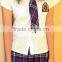 Juqian 2016 School uniform manufacturers high quality junior high school uniforms suspender skirt