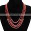 Natural Coral Necklace With Freshwater Pearl Brass Chain