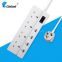 4 way uk type power strip with multiple usb charger port