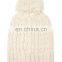 fashional winter warm soft cozy customized jacquard pompom beanie