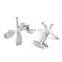 Novelty cufflinks two sliver spade cross design