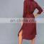 2017 new design slim fit long sleeve midi shirt dress