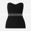 TWOTWINSTYLE Casual Strapless Women Tops Slash Neck Sleeveless Slim Short Knitting Vest