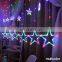 Christmas decoration home safety 2.5m star led fairy curtain light  Holiday string lights For Wedding festival