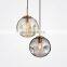 Modern Smoked Glass Decorative Round Ball Pendant Light