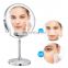 DDP shipping LED portable makeup mirror round 8 inch Makeup Desktop Cosmetic Mirror 10x Magnificationt mirror