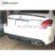 W205 C63 diffuser fit for C-class W205 C63 to B650 B style carbon fiber diffuser with exhaust tips for C63