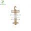 Multifunctional Bamboo Wall Mounted Organizer Rack Bathroom Shower Shelf for Soap Bathball