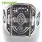 Topearl Jewelry Vintage Engraved Masonic Stainless Steel Men Ring MER05-17