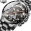 LIGE 10034 Mens Quartz watch Automatic Mechanical Wristwatches Stainless Steel Watch Mens