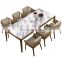 Home furniture metal dining room set marble dinning table set modern dining table with 6 chairs for sale in uk