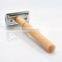 mens high quality  durable reusable  eo-friendly double edge natural maple wood handle shaving safety razor